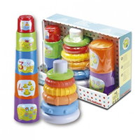 SET PIRAMIDE+CUBOS APILABLES 2 EN 1 PL201204 TACHAN