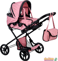 Coche capota con bolso negro&rosa