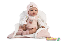 MUñECA SANDRA 38CM. C/PELELE ROSA PESO REAL