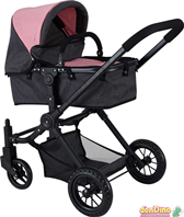 Coche capota grande negro y rosa