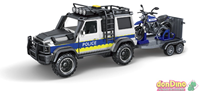 Todoterreno Policía con Moto Remolque 1:14 Luz y Sonido