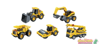 Set 5 Vehículos Obras Públicas 1:32 Luz y Sonido